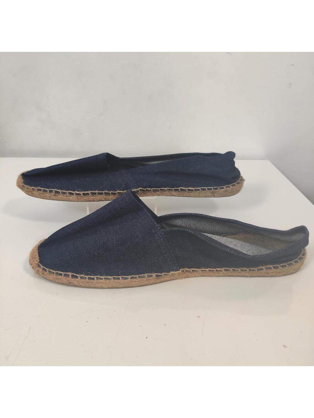 Navy Slip-On Espadrille Flats — Size 8.5 / 44